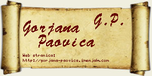 Gorjana Paovica vizit kartica